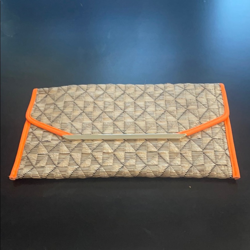 The Limited Rattan & Leather Clutch